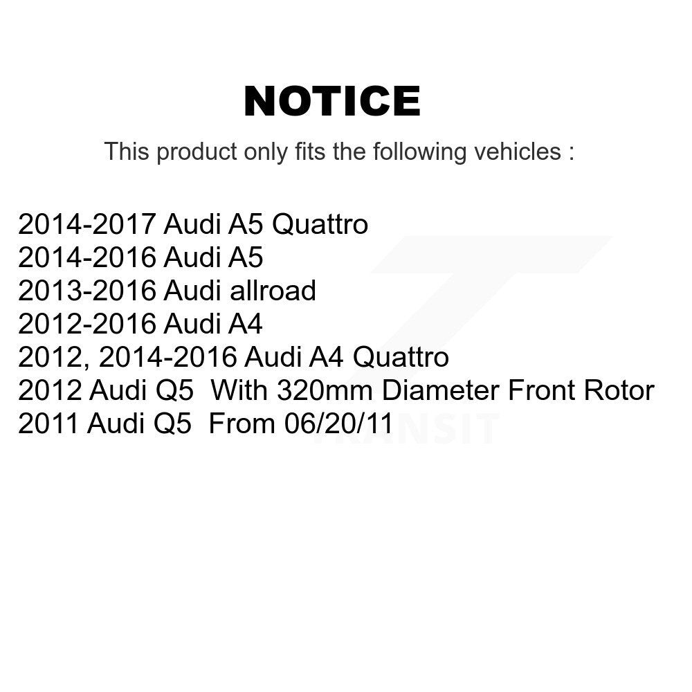 [Avant + Arrière] Kit de disque (percé rainuré revêtu) et plaquette (semi-métallique) de frein pour Audi A4 Q5 A5 Quattro allroad KDF-100369