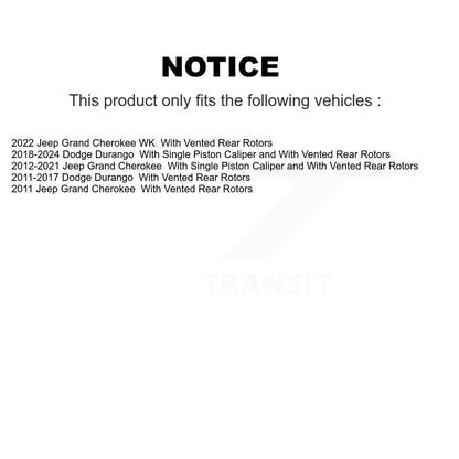 [Arrière] Kit de disque (percé rainuré revêtu) et plaquette (semi-métallique) de frein pour Jeep Grand Cherokee Dodge Durango WK KDF-100469