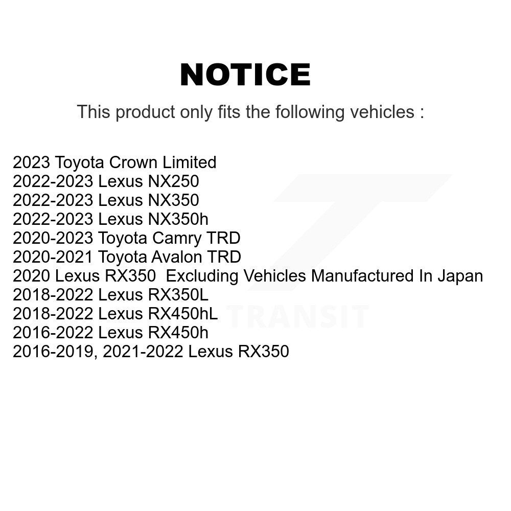 [Avant] Kit de disque (percé rainuré revêtu) et plaquette (semi-métallique) de frein pour Lexus RX350 RX450h Toyota RX350L Camry RX450hL Avalon Crown NX250 NX350 NX350h KDF-100634