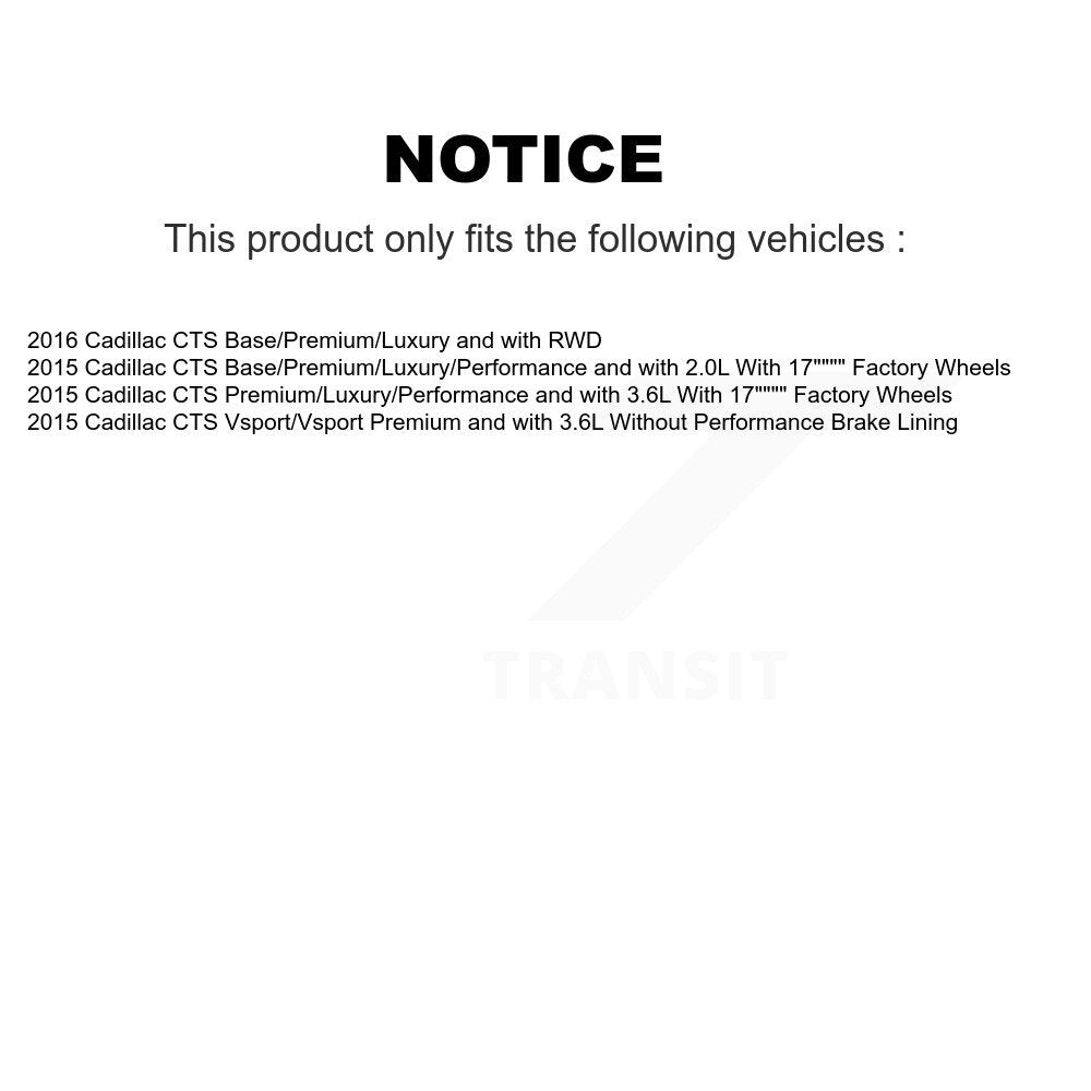 [Avant + Arrière] Kit de disque (percé rainuré revêtu) et plaquette (semi-métallique) de frein pour Cadillac CTS KDF-100647