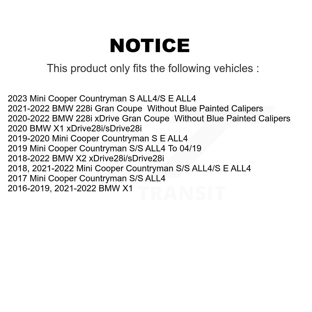 [Avant] Kit de disque (percé rainuré revêtu) et plaquette (semi-métallique) de frein pour BMW X1 Mini Cooper Countryman X2 228i xDrive Gran Coupe KDF-100783