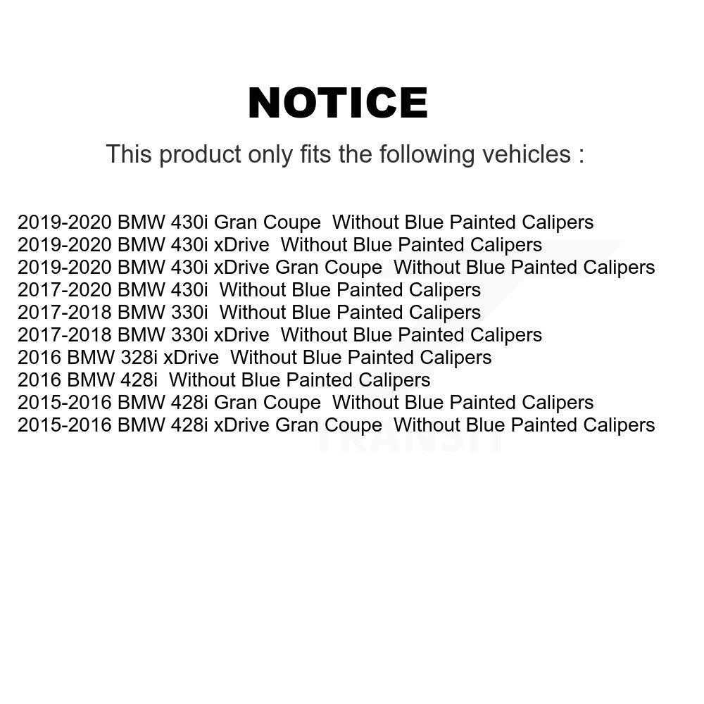 [Avant + Arrière] Kit de disque (percé rainuré revêtu) et plaquette (semi-métallique) de frein pour BMW 330i xDrive 430i 328i 428i Gran Coupe sans Blue Painted Calipers KDF-100823