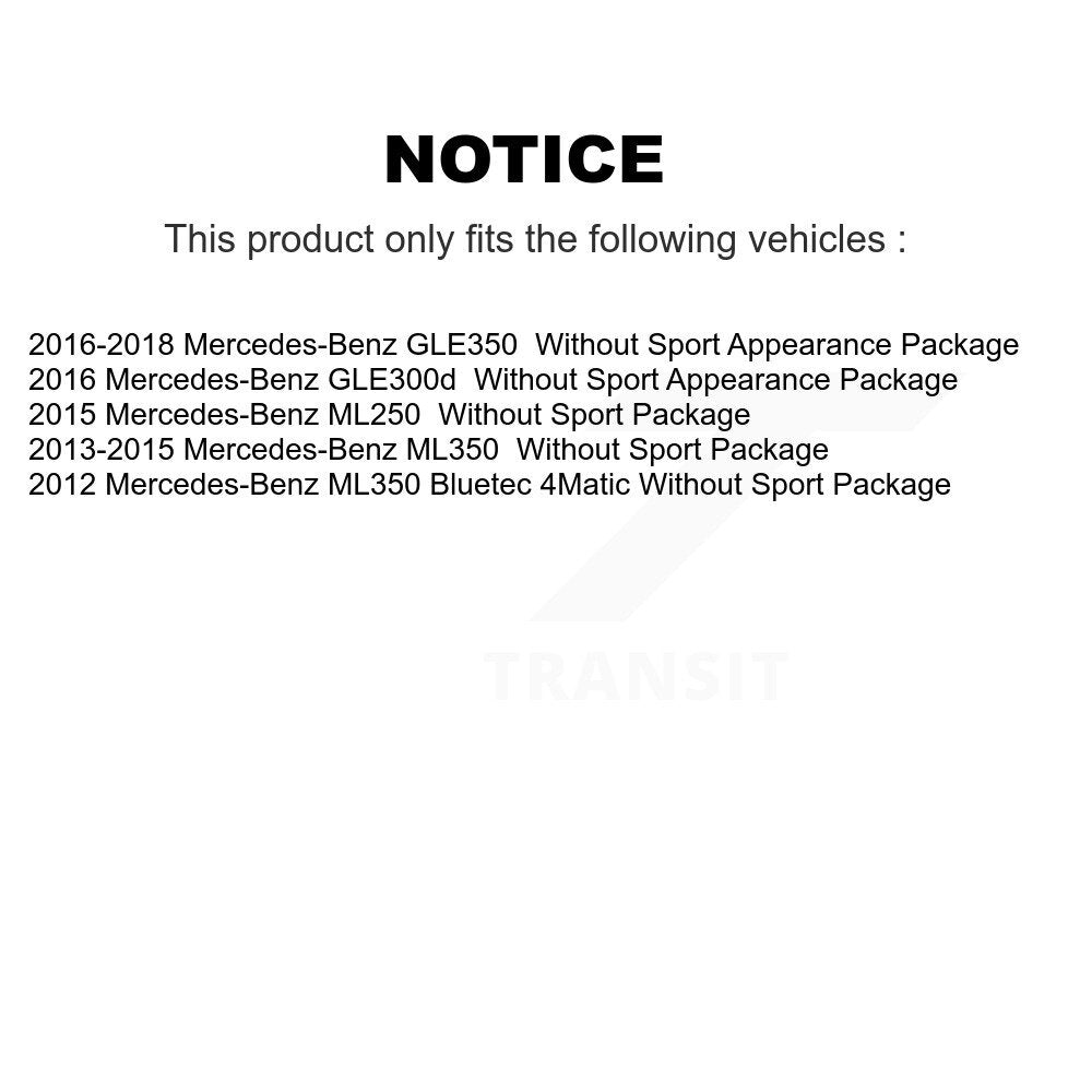 [Avant + Arrière] Kit de disque (percé rainuré revêtu) et plaquette (semi-métallique) de frein pour Mercedes-Benz ML350 GLE350 ML250 GLE300d KDF-100856