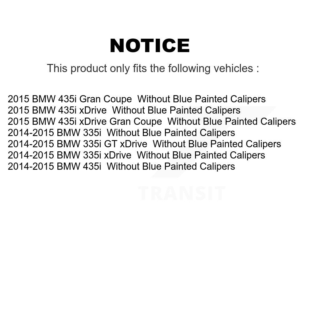 [Avant + Arrière] Kit de disque (percé rainuré revêtu) et plaquette (semi-métallique) de frein pour BMW 435i 335i xDrive GT Gran Coupe sans Blue Painted Calipers KDF-100969