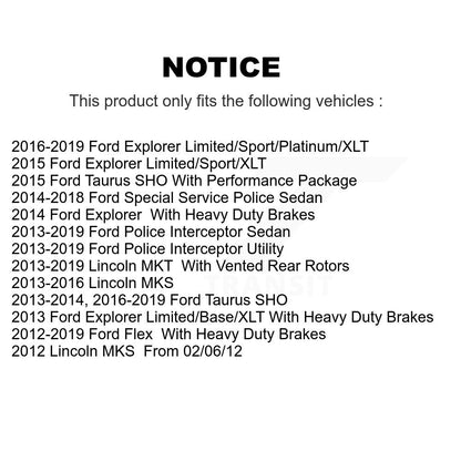 [Avant] Kit de disque (percé rainuré revêtu) et plaquette (semi-métallique) de frein pour Ford Explorer Taurus Flex Police Interceptor Utility Lincoln Sedan MKS MKT Special Service KDS-100027