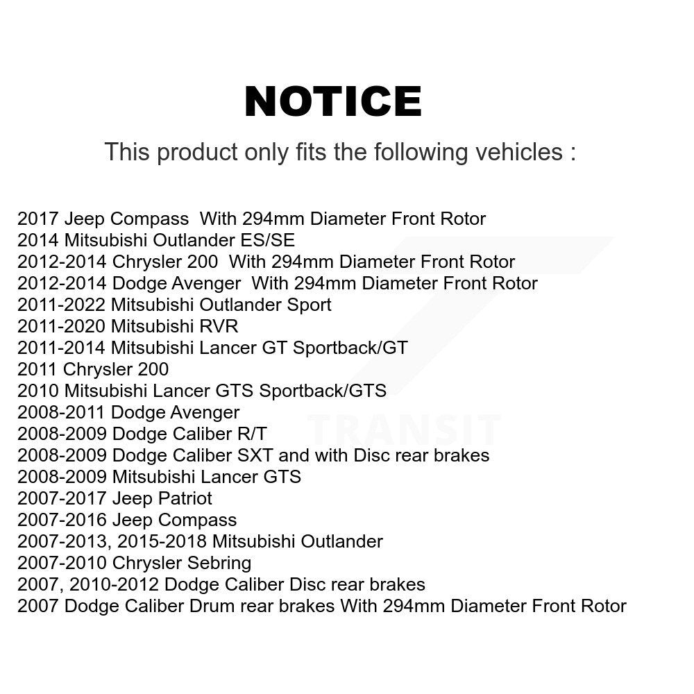 [Avant] Kit de disque (percé rainuré revêtu) et plaquette (semi-métallique) de frein pour Jeep Dodge Patriot Mitsubishi Chrysler Compass Avenger 200 Caliber Outlander Sport Sebring Lancer RVR KDS-100038