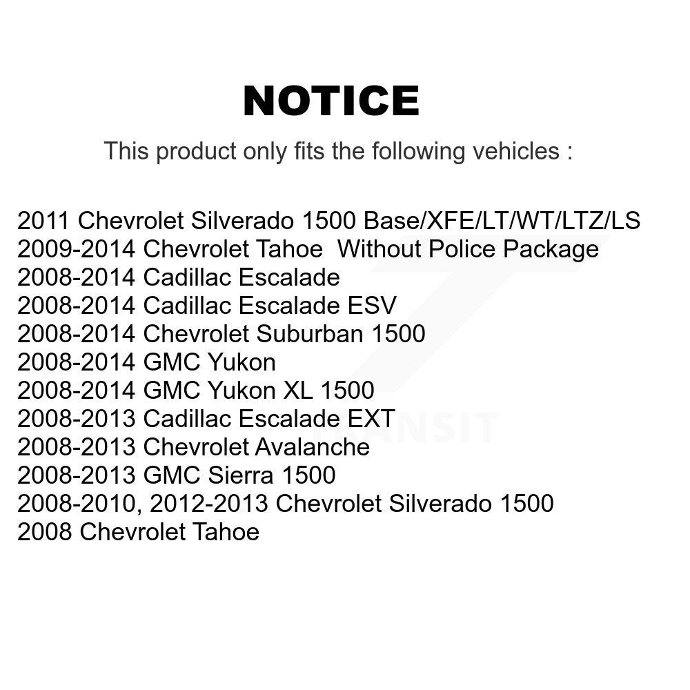 [Avant + Arrière] Kit de disque (percé rainuré revêtu) et plaquette (semi-métallique) de frein pour Chevrolet Silverado 1500 GMC Sierra Tahoe Suburban Yukon Cadillac XL Avalanche Escalade ESV EXT KDS-100179