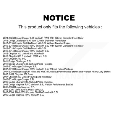 [Avant + Arrière] Kit de disque (percé rainuré revêtu) et plaquette (semi-métallique) de frein pour Dodge Charger Chrysler 300 Challenger Magnum KDS-100226