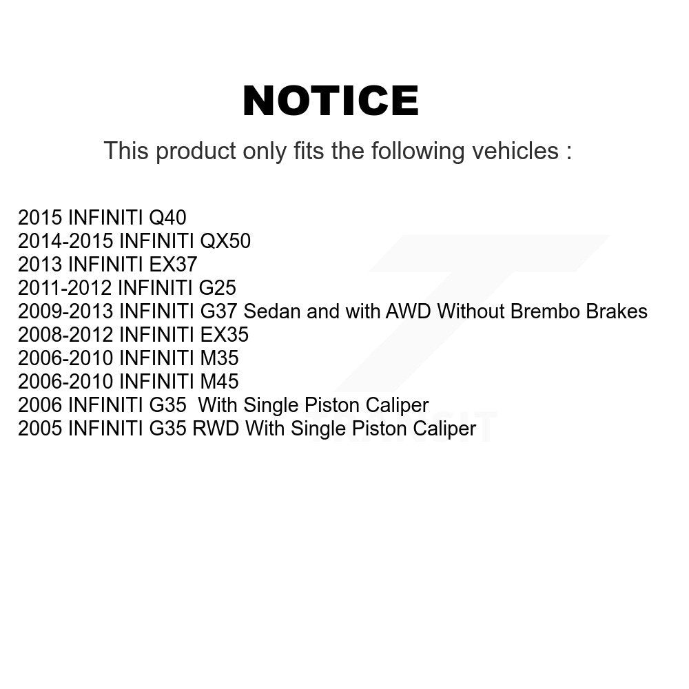[Avant + Arrière] Kit de disque (percé rainuré revêtu) et plaquette (semi-métallique) de frein pour INFINITI G37 G35 M35 Nissan 350Z EX35 370Z G25 M45 Q40 QX50 EX37 KDS-100256