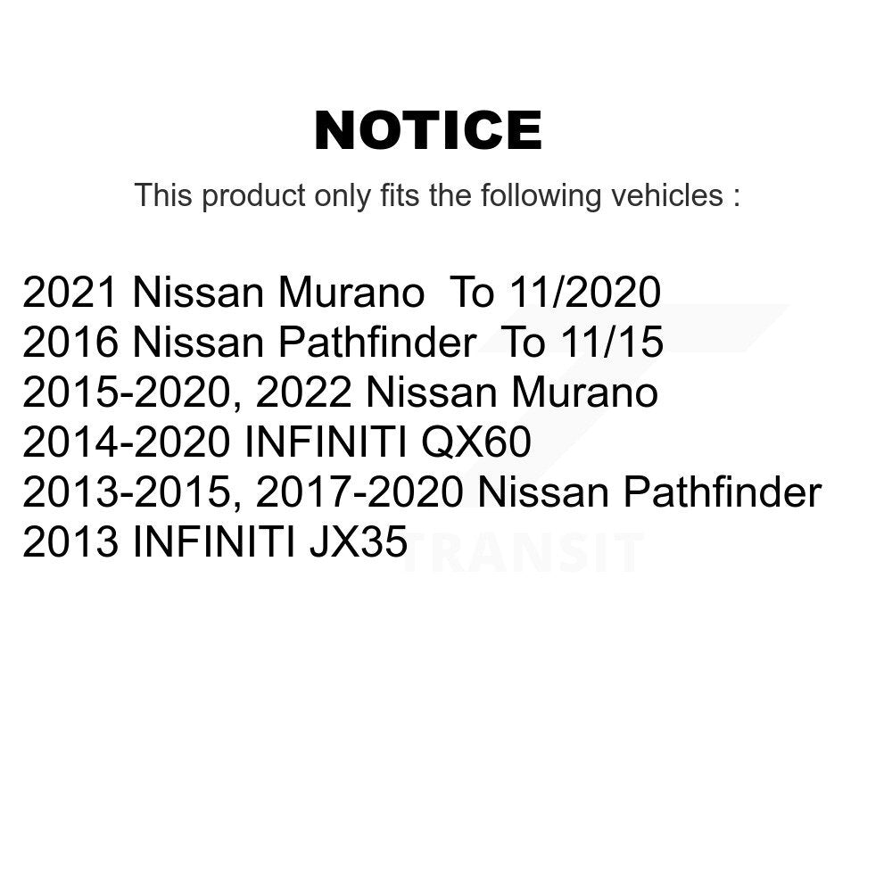 [Avant + Arrière] Kit de disque (percé rainuré revêtu) et plaquette (semi-métallique) de frein pour Nissan Pathfinder Murano INFINITI QX60 JX35 KDS-100355