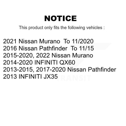 [Avant + Arrière] Kit de disque (percé rainuré revêtu) et plaquette (semi-métallique) de frein pour Nissan Pathfinder Murano INFINITI QX60 JX35 KDS-100355