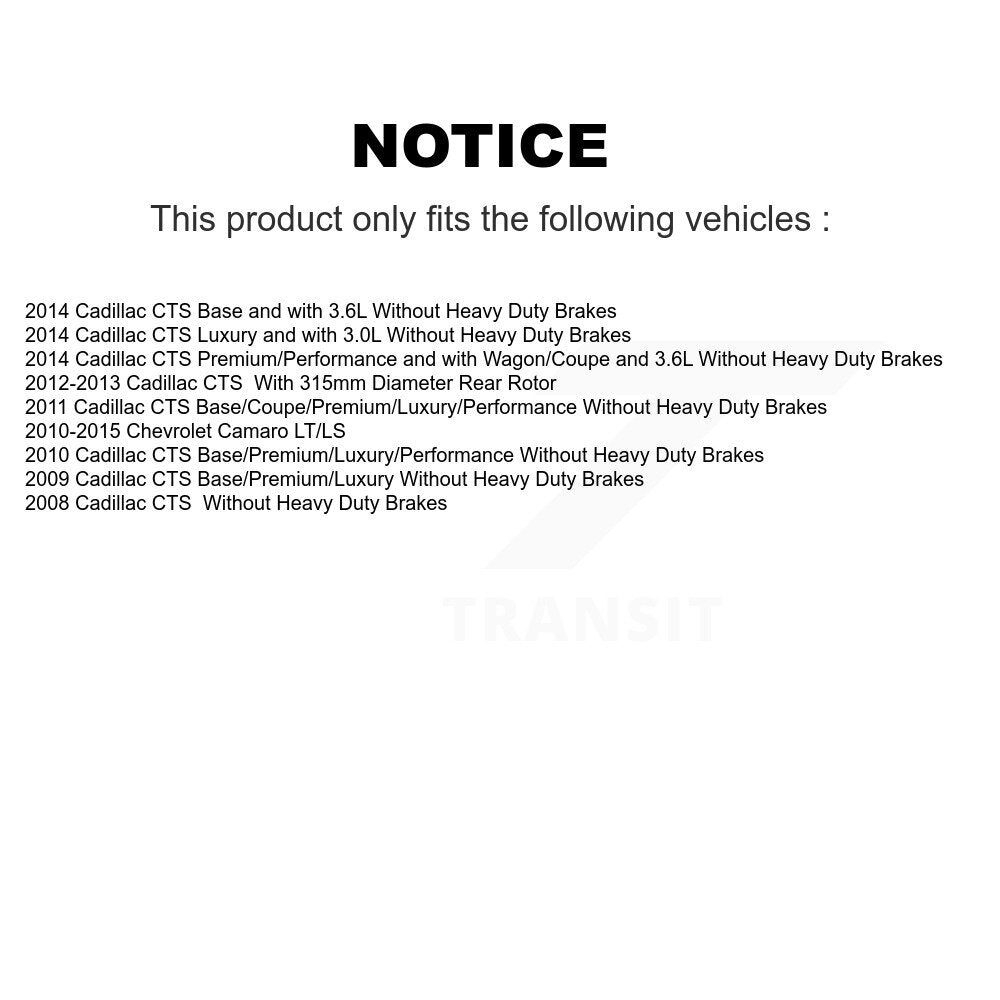 [Arrière] Kit de disque (percé rainuré revêtu) et plaquette (semi-métallique) de frein pour Chevrolet Camaro Cadillac CTS KDS-100385