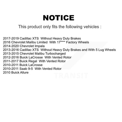 [Arrière] Kit de disque (percé rainuré revêtu) et plaquette (semi-métallique) de frein pour Chevrolet Malibu Buick Impala LaCrosse Regal Cadillac XTS Limited Saab 9-5 Allure KDS-100388