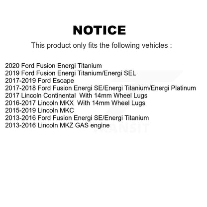 [Arrière] Kit de disque (percé rainuré revêtu) et plaquette (semi-métallique) de frein pour Ford Fusion Escape Lincoln MKC MKZ MKX Continental KDS-100414