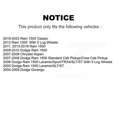 [Arrière] Kit de disque (percé rainuré revêtu) et plaquette (semi-métallique) de frein pour Ram 1500 Dodge Durango Classic Chrysler Aspen KDS-100417