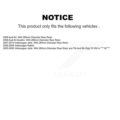 [Arrière] Kit de disque (percé rainuré revêtu) et plaquette (semi-métallique) de frein pour Volkswagen Jetta Rabbit Audi A3 Quattro KDS-100443