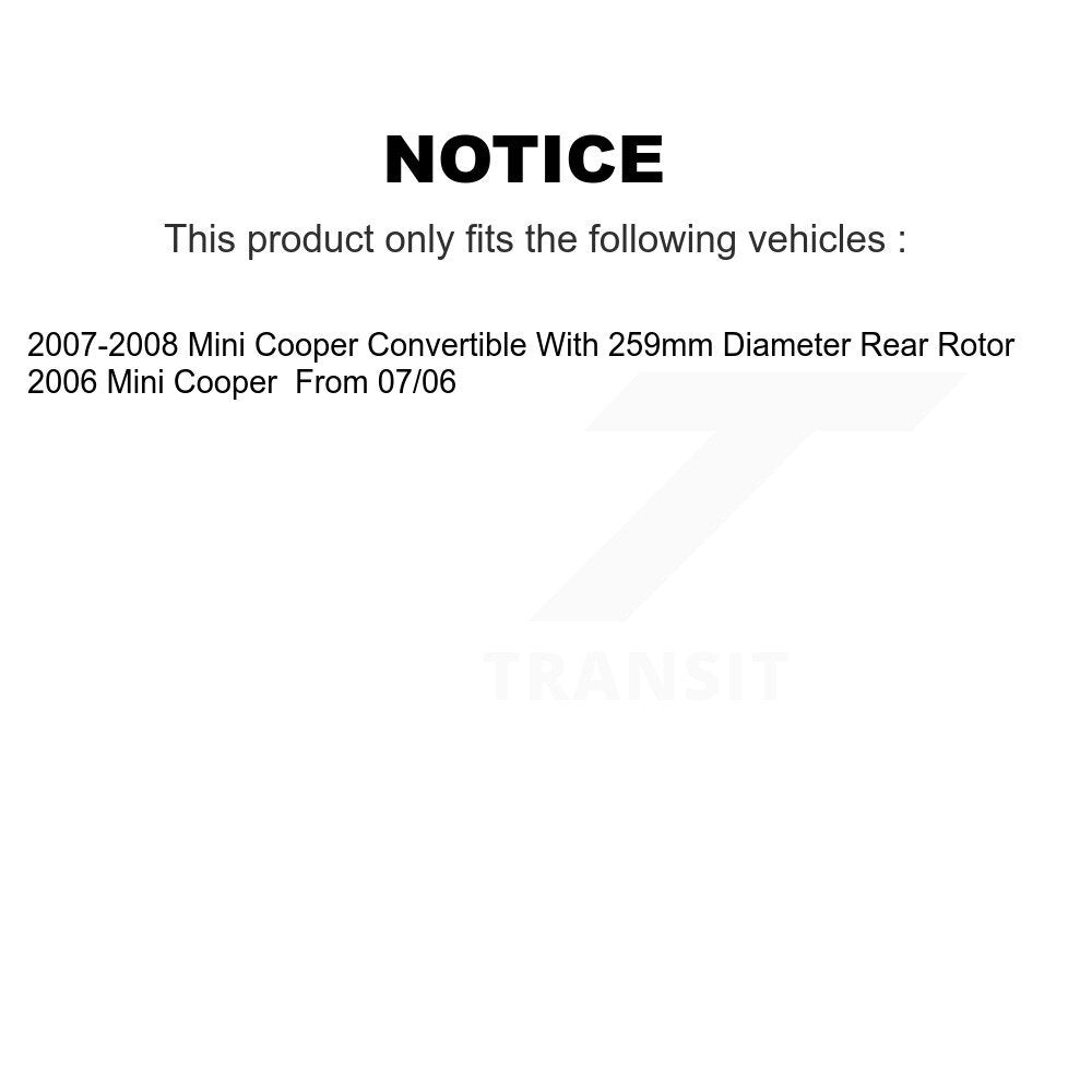 [Arrière] Kit de disque (percé rainuré revêtu) et plaquette (semi-métallique) de frein pour Mini Cooper KDS-100458