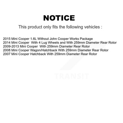 [Arrière] Kit de disque (percé rainuré revêtu) et plaquette (semi-métallique) de frein pour Mini Cooper KDS-100459