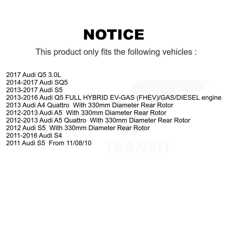 [Arrière] Kit de disque (percé rainuré revêtu) et plaquette (semi-métallique) de frein pour Audi Q5 A5 SQ5 Quattro S5 A4 KDS-100479