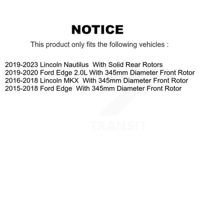 [Avant] Kit de disque (percé rainuré revêtu) et plaquette (semi-métallique) de frein pour Ford Edge Lincoln MKX Nautilus KDS-100546