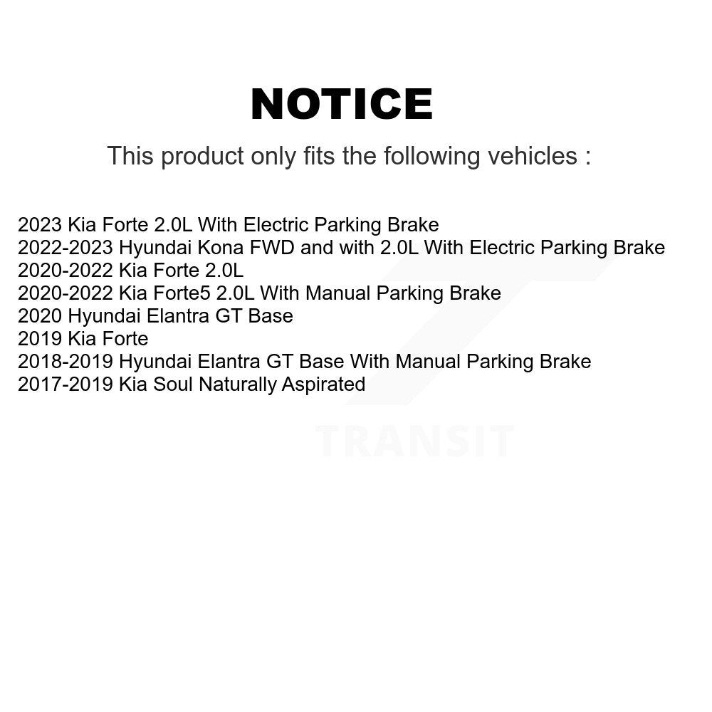 [Avant et Arrière] Disque et plaquette de frein pour Kia Hyundai Forte Kona Soul KDS-100636