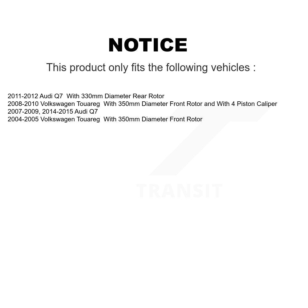 [Avant + Arrière] Kit de Disque et plaquette (semi-métallique) de frein pour Audi Q7 Volkswagen Touareg KDS-100661