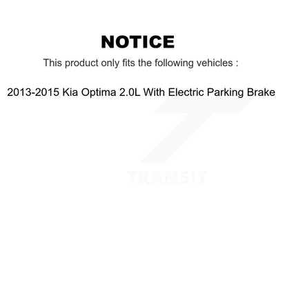 [Avant + Arrière] Kit de disque (percé rainuré revêtu) et plaquette (semi-métallique) de frein pour 2013-2015 Kia Optima 2.0L avec Electric Parking KDS-100756