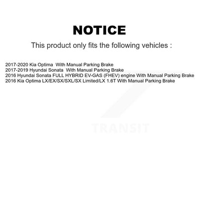 [Arrière] Kit de disque (percé rainuré revêtu) et plaquette (semi-métallique) de frein pour Hyundai Sonata Kia Optima avec Manual Parking KDS-100804