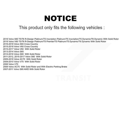 [Arrière] Kit de disque (percé rainuré revêtu) et plaquette (semi-métallique) de frein pour Volvo S60 XC70 S80 V60 Cross Country V70 KDS-100807