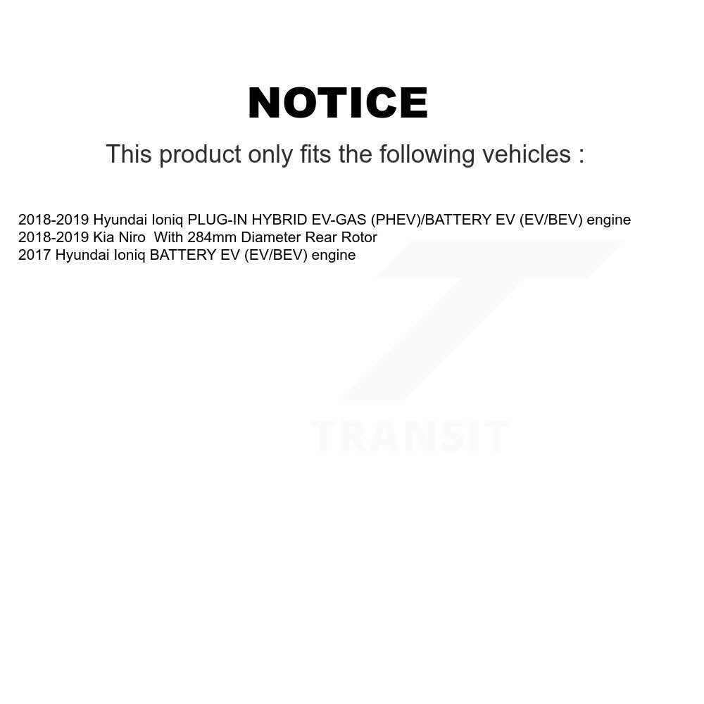 [Arrière] Kit de disque (percé rainuré revêtu) et plaquette (semi-métallique) de frein pour Kia Niro Hyundai Ioniq Soul EV KDS-100823