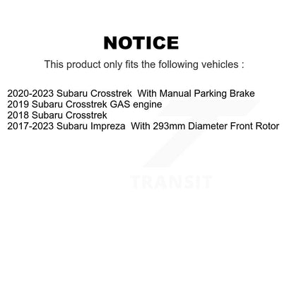 [Avant et Arrière] Disque et plaquette de frein pour Subaru Crosstrek Impreza KDS-100980