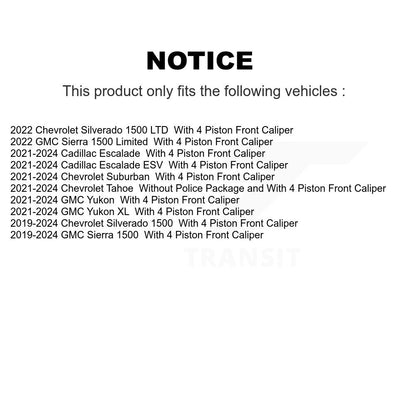 [Avant] Disque et plaquette de frein pour GMC Chevrolet Silverado 1500 Yukon KDS-101043