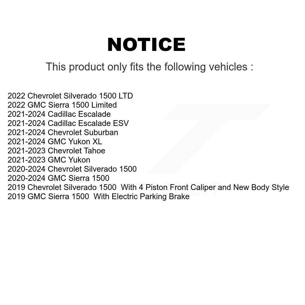 [Arrière] Disque et plaquette de frein pour GMC Chevrolet Silverado 1500 Sierra KDS-101076
