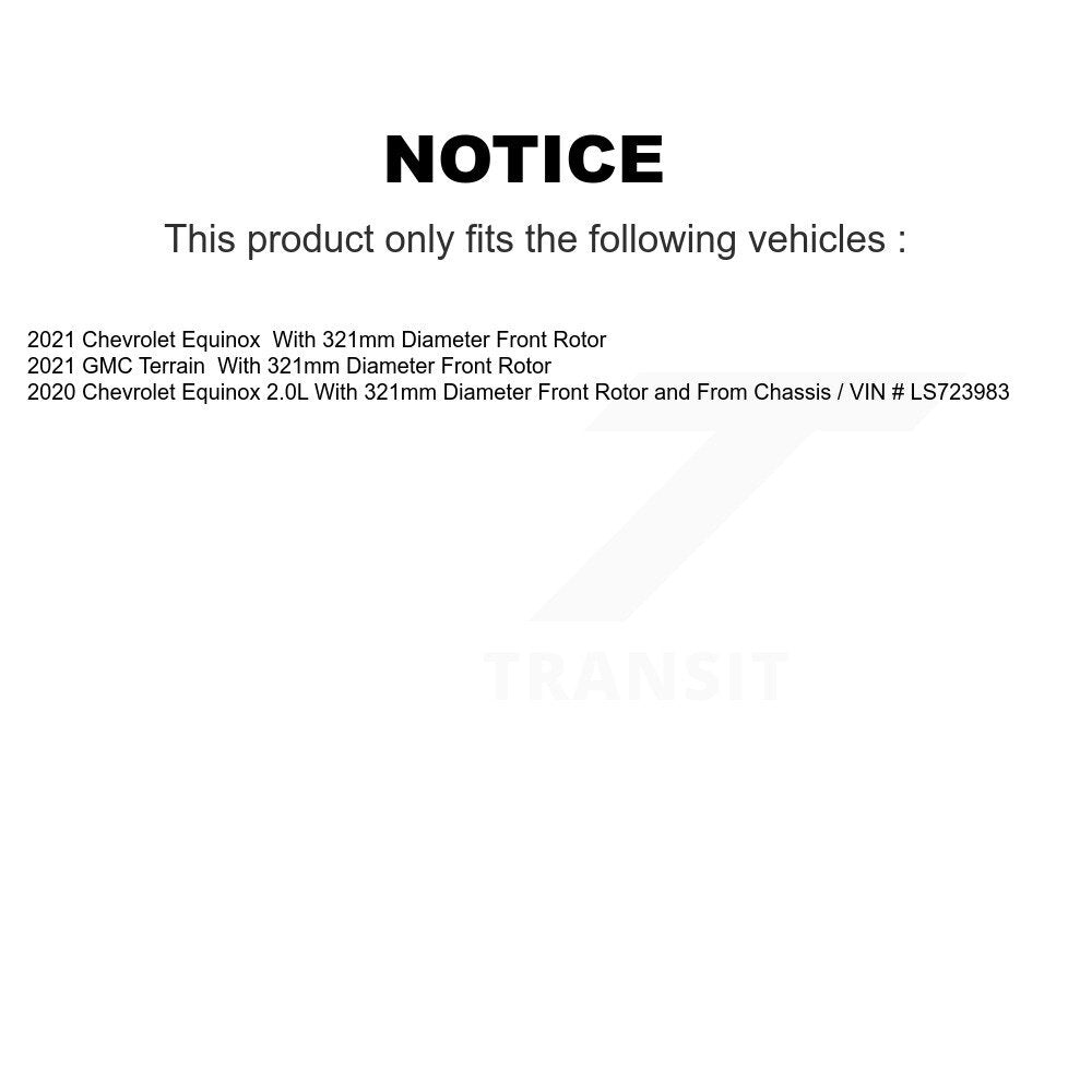 [Avant] Disque et plaquette de frein pour Chevrolet Equinox GMC Terrain KDS-101119