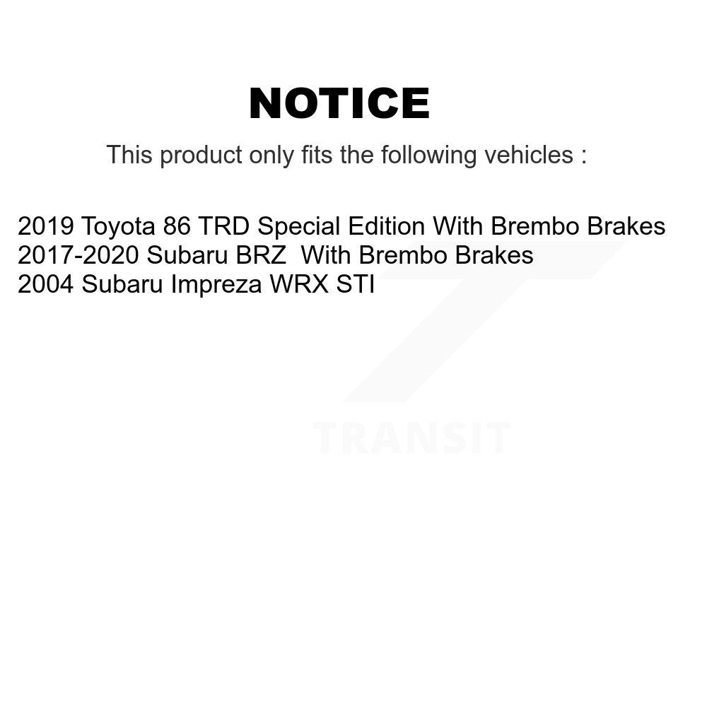 [Avant] Disque et plaquette de frein pour Subaru BRZ Impreza Toyota 86 KDS-101121