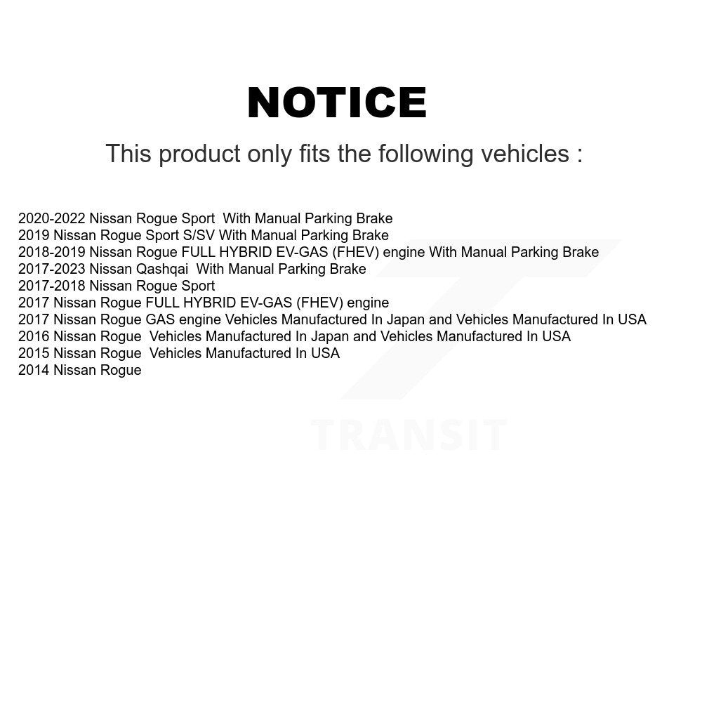 [Arrière] Disque et plaquette de frein pour Nissan Rogue KDS-101318