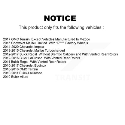 [Avant] Kit de disque (percé rainuré revêtu) et plaquette (céramique) de frein pour Chevrolet Equinox GMC Terrain Malibu Buick Impala LaCrosse Regal Limited Allure KDT-100007