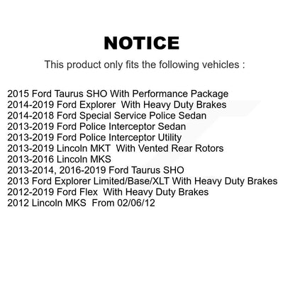 [Avant] Kit de disque (percé rainuré revêtu) et plaquette (céramique) de frein pour Ford Explorer Taurus Flex Police Interceptor Utility Lincoln Sedan MKS MKT Special Service KDT-100033