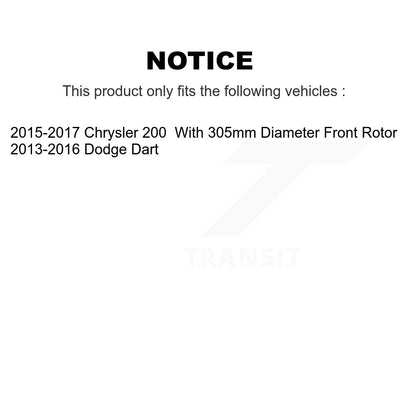 [Avant] Kit de disque (percé rainuré revêtu) et plaquette (céramique) de frein pour Dodge Dart Chrysler 200 KDT-100055