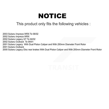 [Avant] Kit de disque (percé rainuré revêtu) et plaquette (céramique) de frein pour Subaru Outback Impreza Legacy KDT-100076