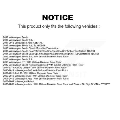 [Avant] Kit de disque (percé rainuré revêtu) et plaquette (céramique) de frein pour Volkswagen Jetta Beetle Golf Rabbit Eos Audi A3 GTI Quattro KDT-100083