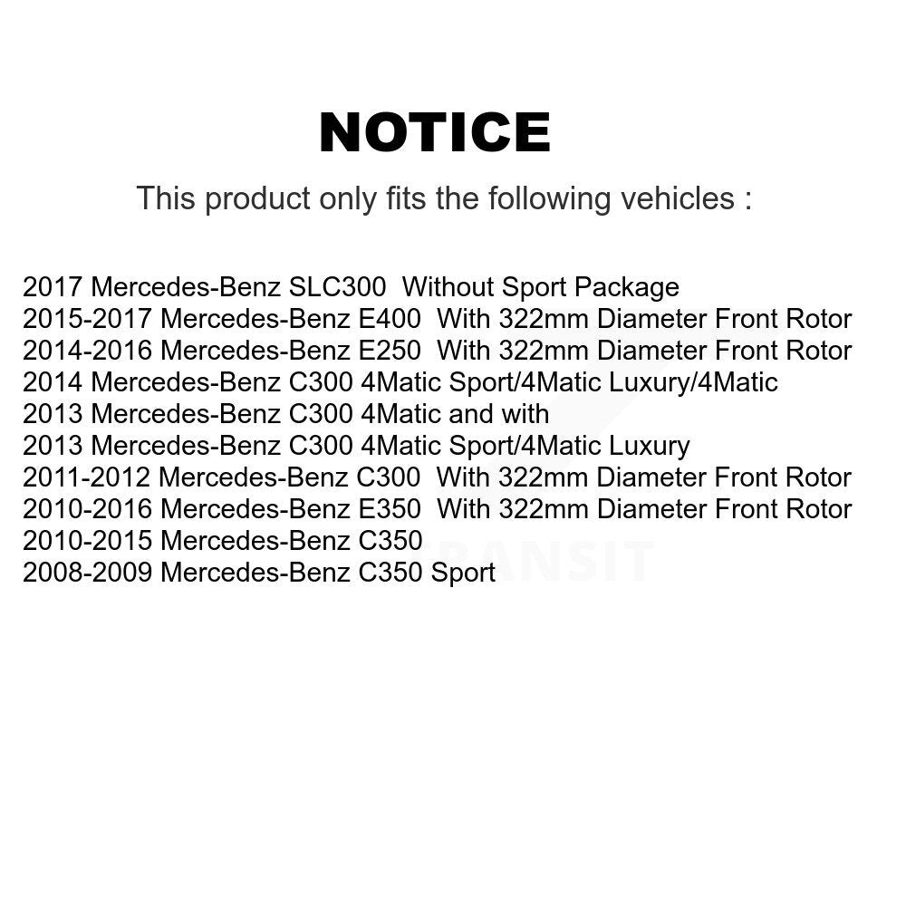 [Avant] Kit de disque (percé rainuré revêtu) et plaquette (céramique) de frein pour Mercedes-Benz E350 C300 C350 E400 E250 SLC300 KDT-100142