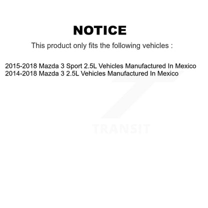 [Avant] Kit de disque (percé rainuré revêtu) et plaquette (céramique) de frein pour Mazda 3 Sport Vehicles Manufactured In Mexico 2.5L KDT-100176