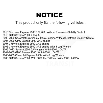 [Avant + Arrière] Kit de disque (percé rainuré revêtu) et plaquette (céramique) de frein pour Chevrolet Express 2500 GMC Savana KDT-100194