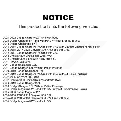 [Avant + Arrière] Kit de disque (percé rainuré revêtu) et plaquette (céramique) de frein pour Dodge Charger Chrysler 300 Challenger Magnum KDT-100253