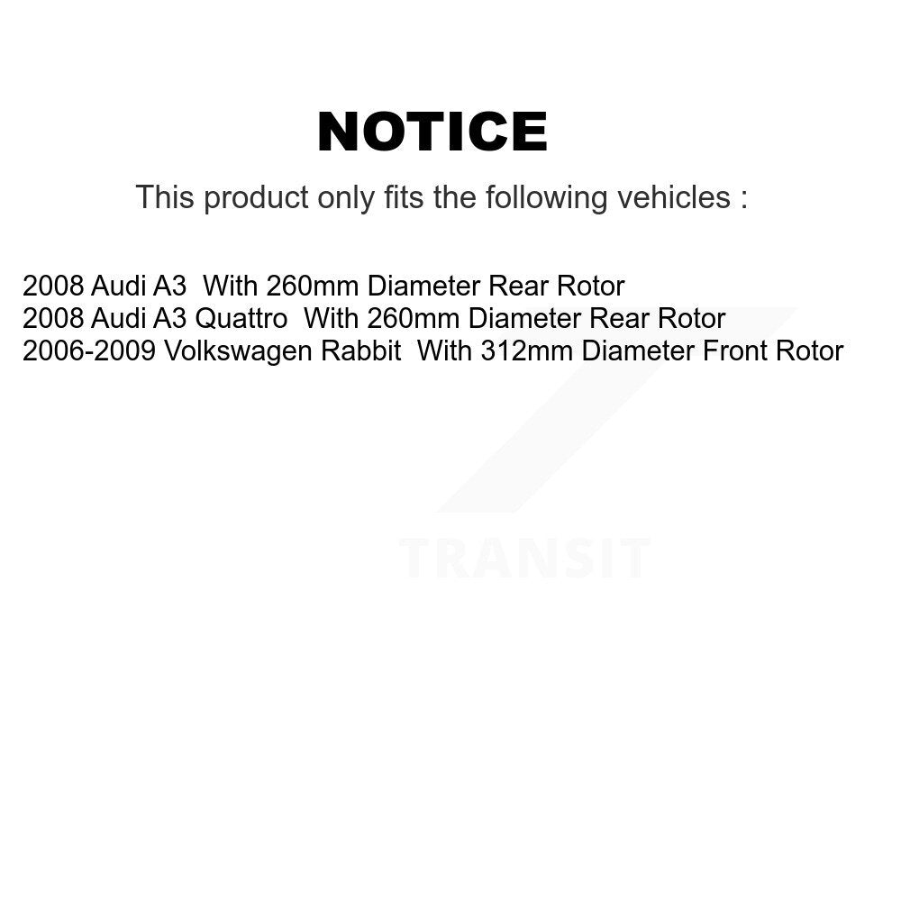 [Avant + Arrière] Kit de disque (percé rainuré revêtu) et plaquette (céramique) de frein pour 2008 Audi A3 Quattro KDT-100300