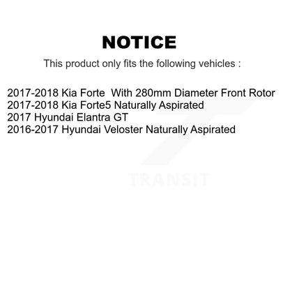 [Avant + Arrière] Kit de disque (percé rainuré revêtu) et plaquette (céramique) de frein pour Hyundai Veloster Elantra GT KDT-100377