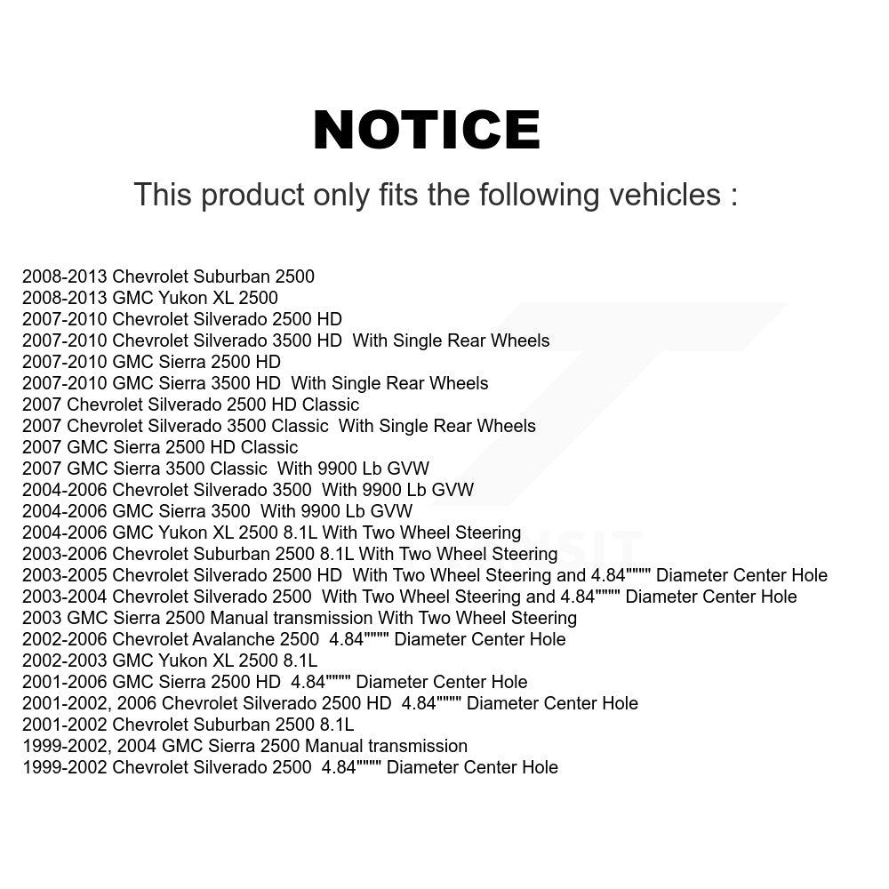 [Arrière] Kit de disque (percé rainuré revêtu) et plaquette (céramique) de frein pour Chevrolet Silverado 2500 HD GMC Sierra 3500 Classic Suburban Yukon XL Avalanche KDT-100424