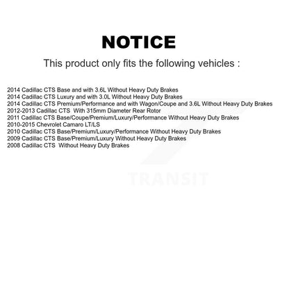 [Arrière] Kit de disque (percé rainuré revêtu) et plaquette (céramique) de frein pour Chevrolet Camaro Cadillac CTS KDT-100434