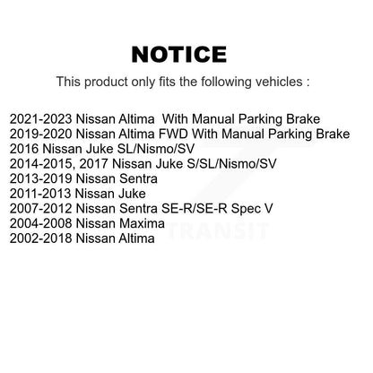 [Arrière] Kit de disque (percé rainuré revêtu) et plaquette (céramique) de frein pour Nissan Altima Sentra Maxima Juke KDT-100490